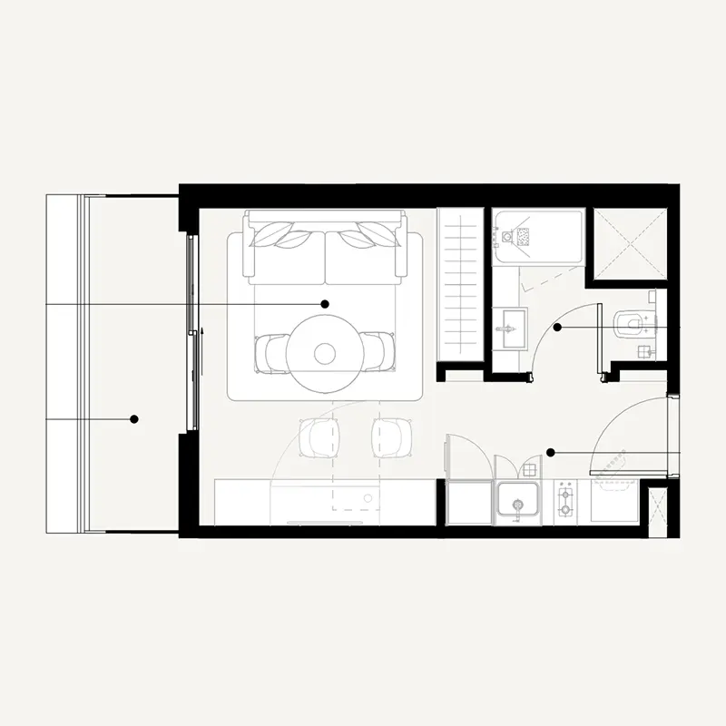 Studio Apartments floor plan