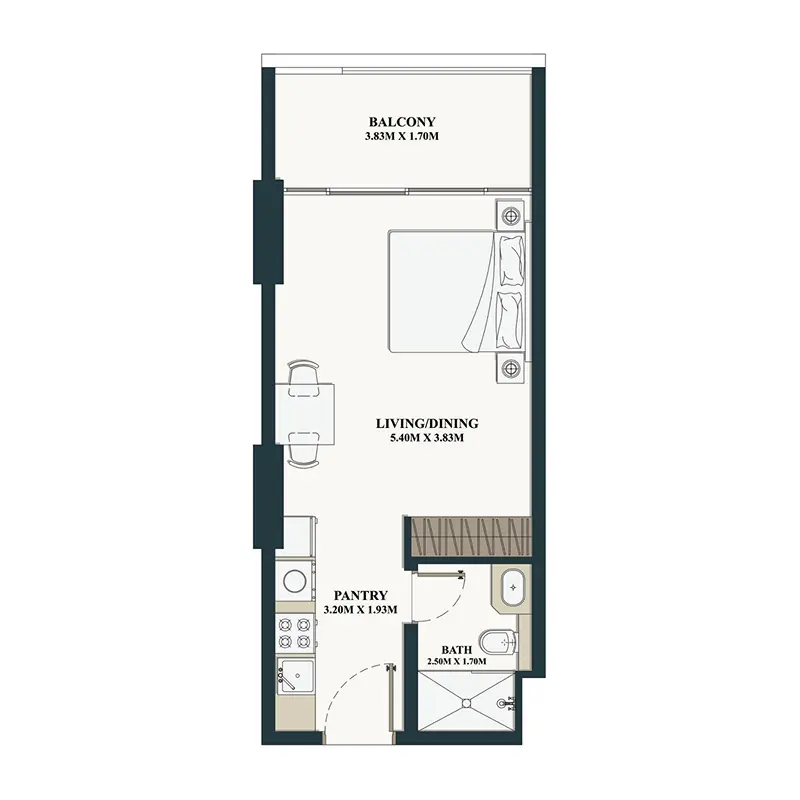 Studio Apartments floor plan