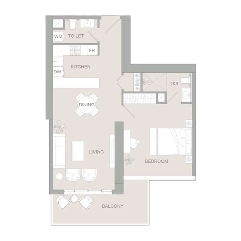 1 bedroom Apartments floor plan