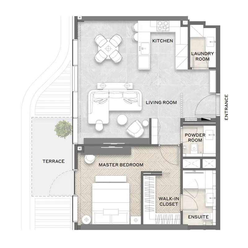 1 bedroom Apartments floor plan