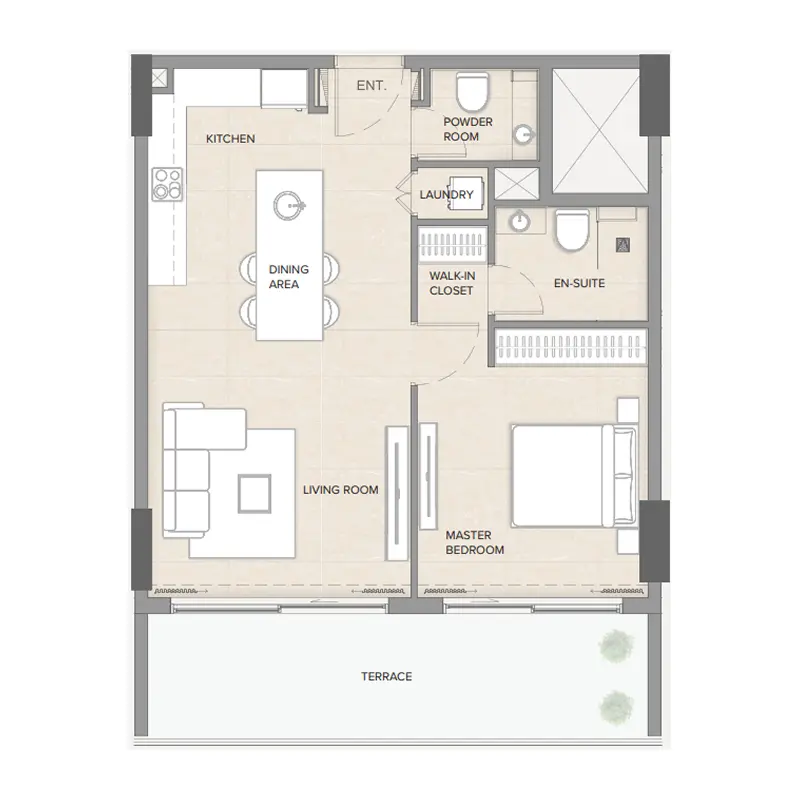 1 bedroom Apartments floor plan