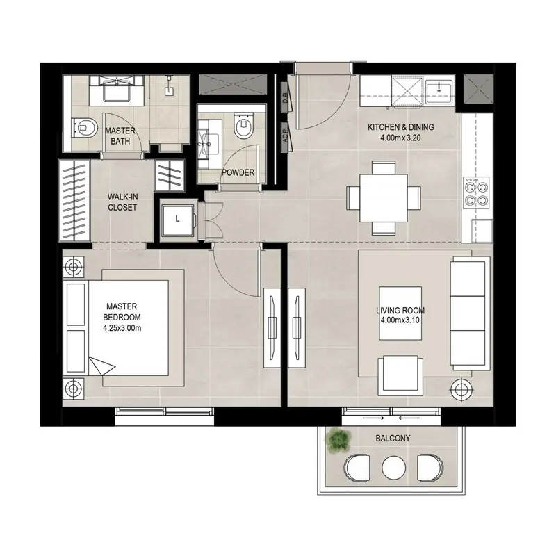 1 bedroom Apartments floor plan