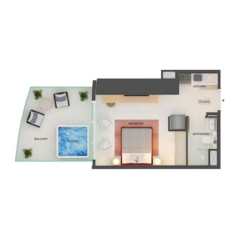 Studio Apartments floor plan