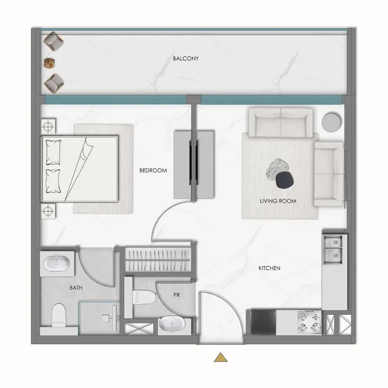 1 bedroom Apartments floor plan