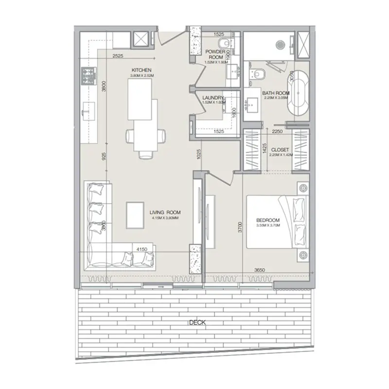 1 bedroom Apartments floor plan