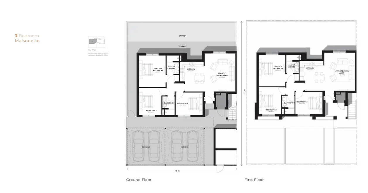 3 Bedroom Maisonette floor plan