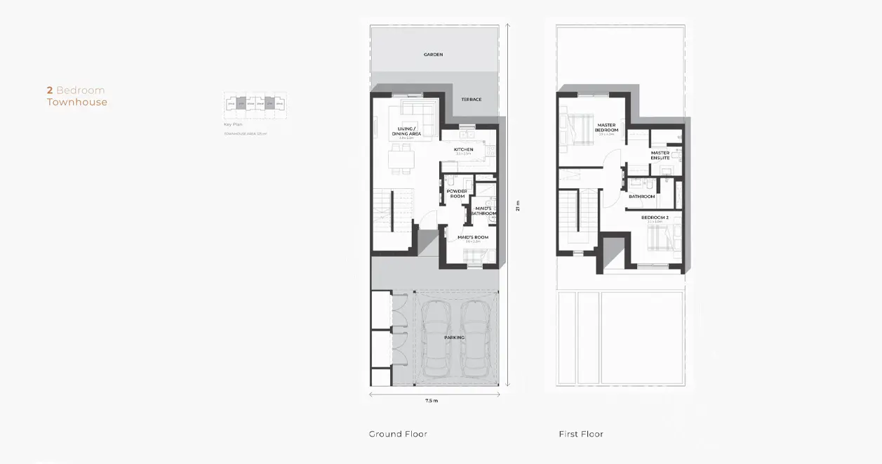 2 Bedroom Townhouse floor plan