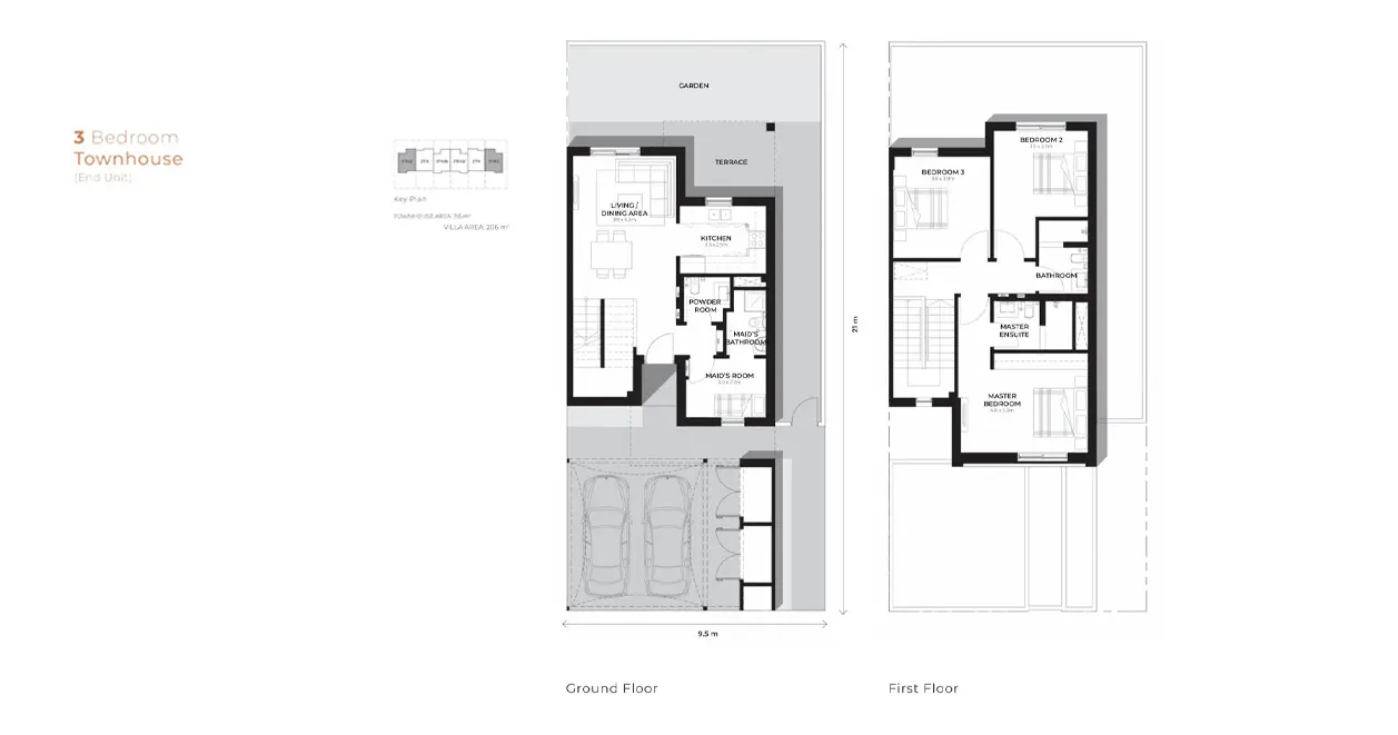 Townhouse  (End Unit) floor plan