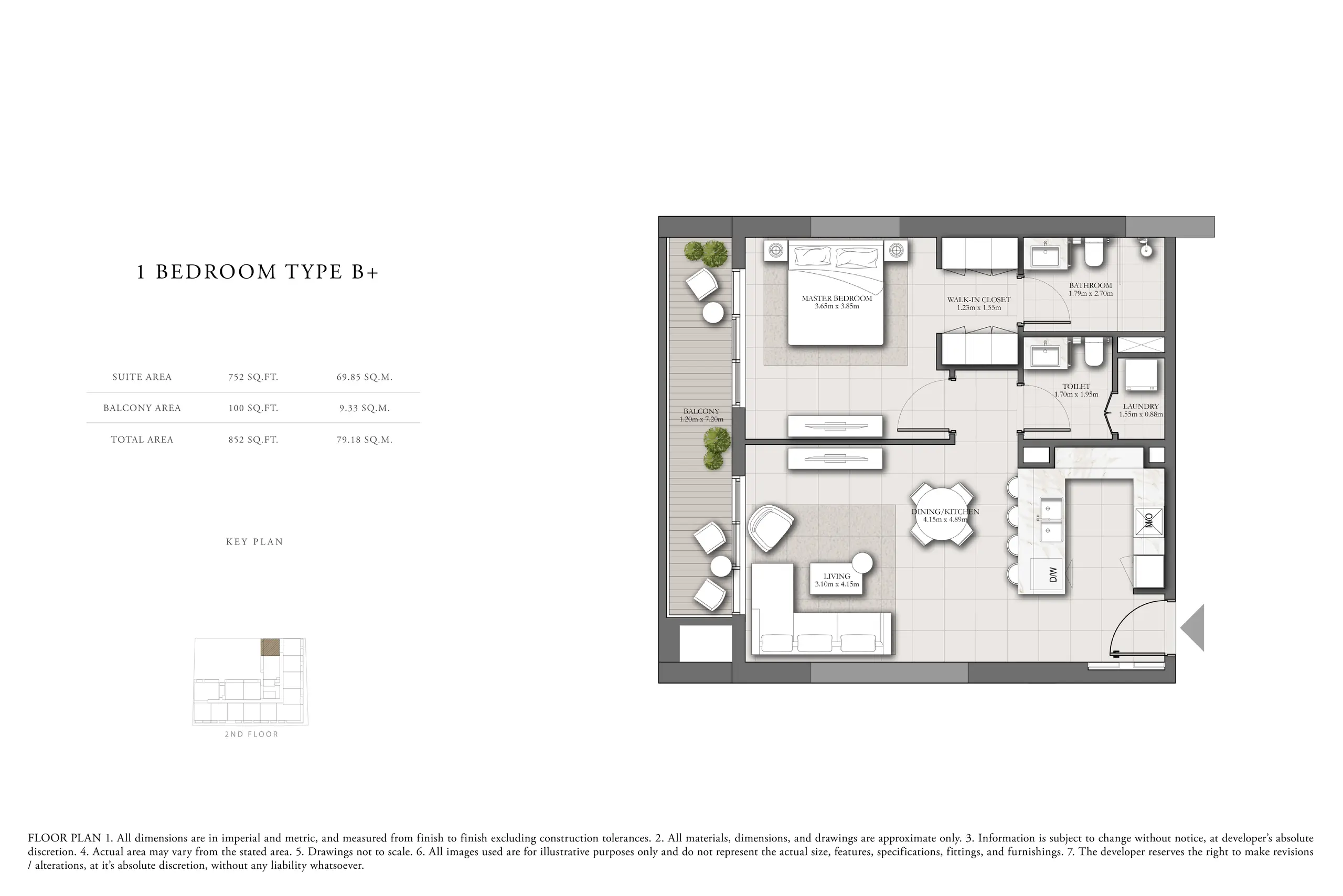 Type B+ floor plan