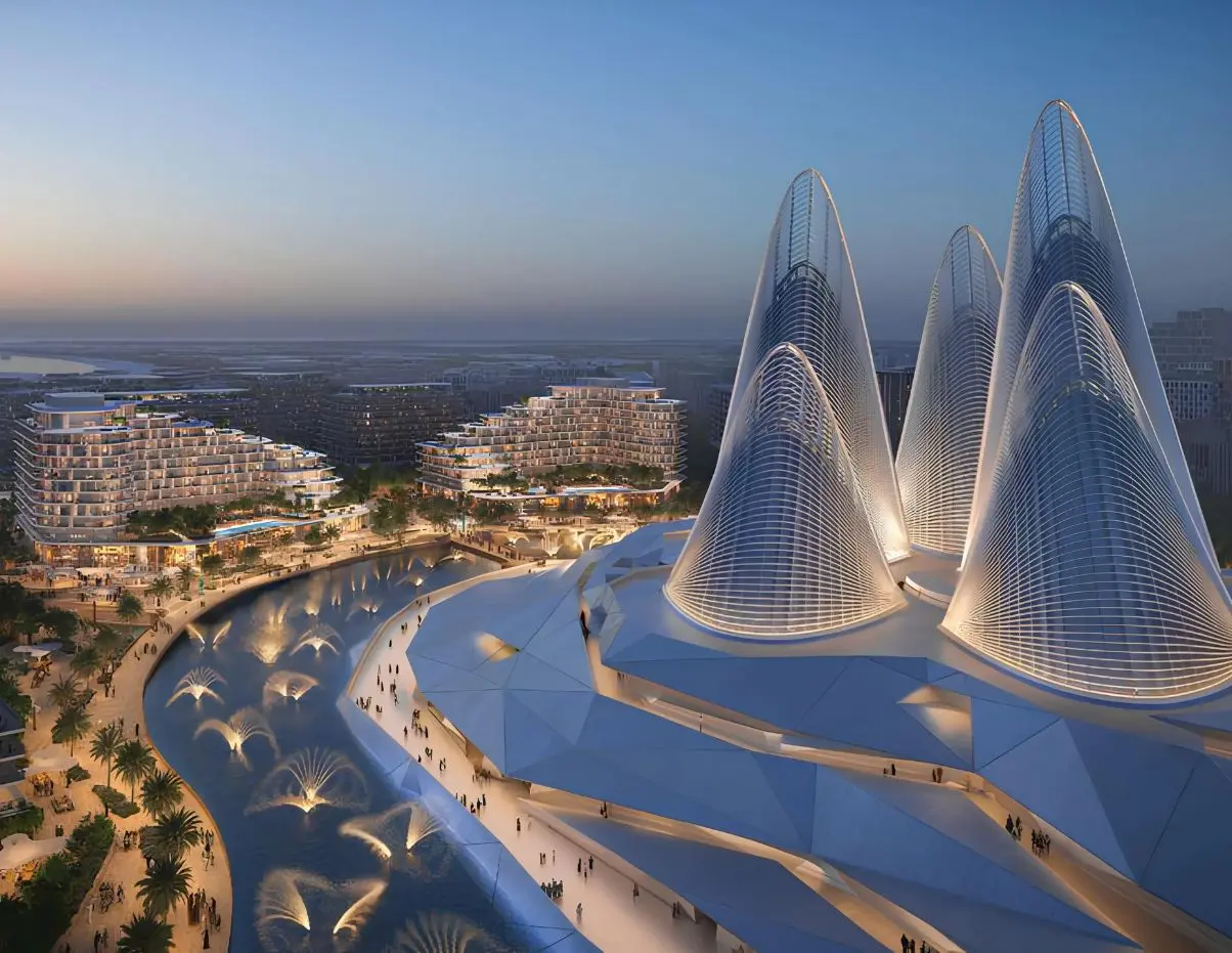 Mandarin Oriental Residences master plan showcasing luxury branded homes on Saadiyat Island, Abu Dhabi waterfront community.