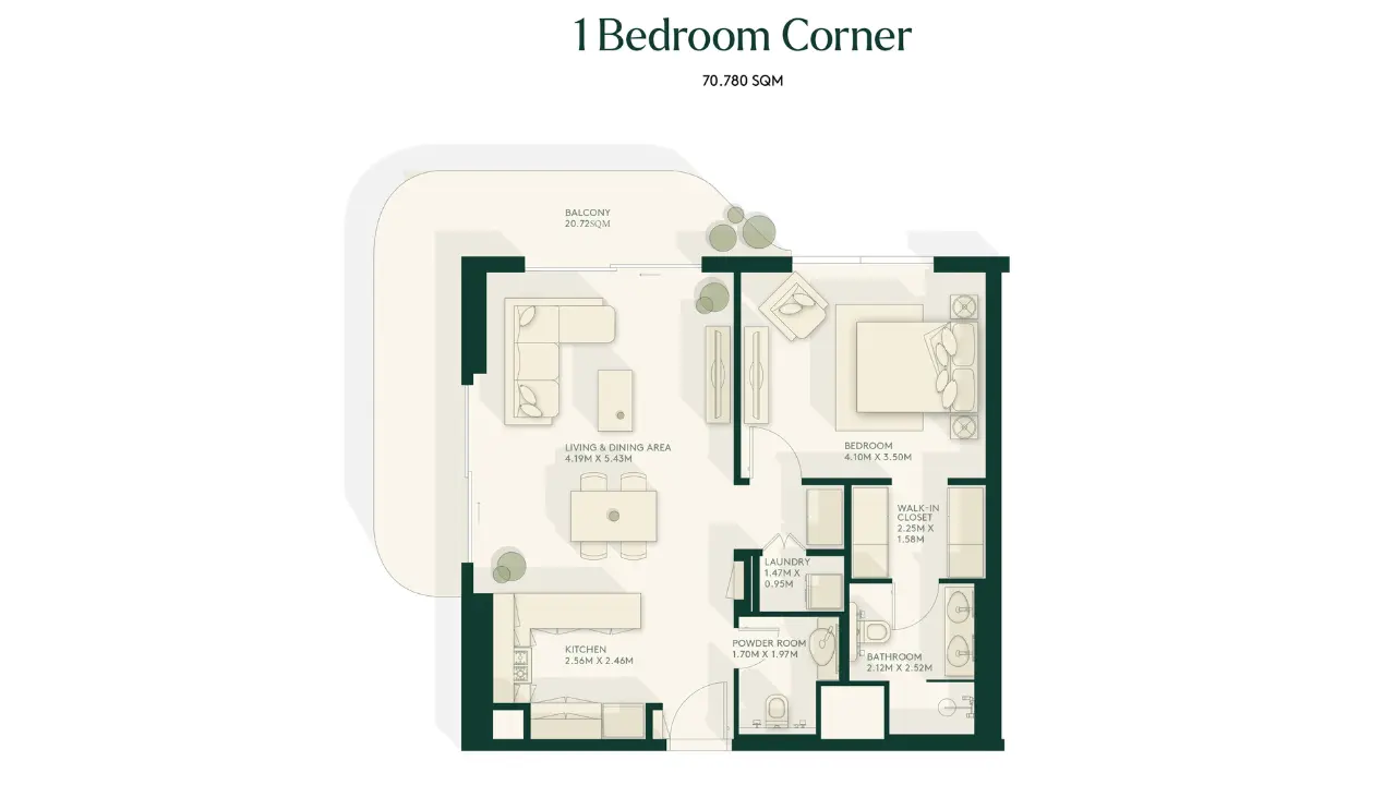 Corner floor plan