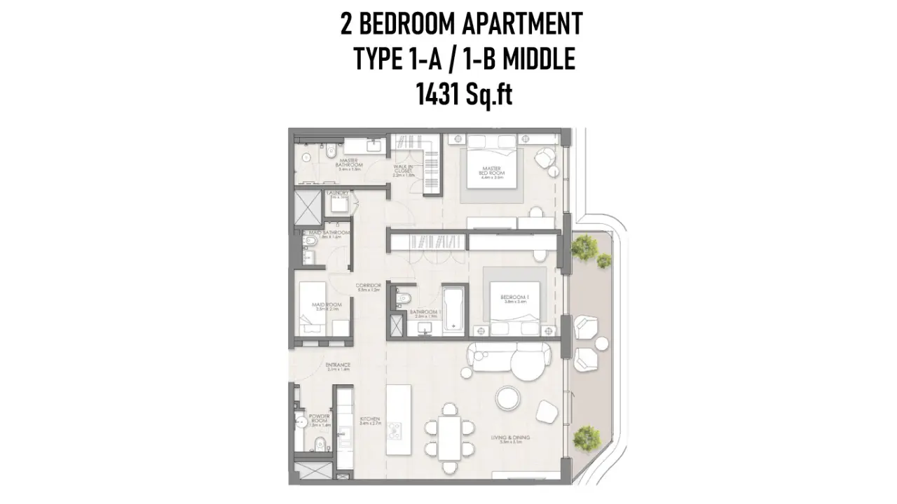 Type 1-A floor plan