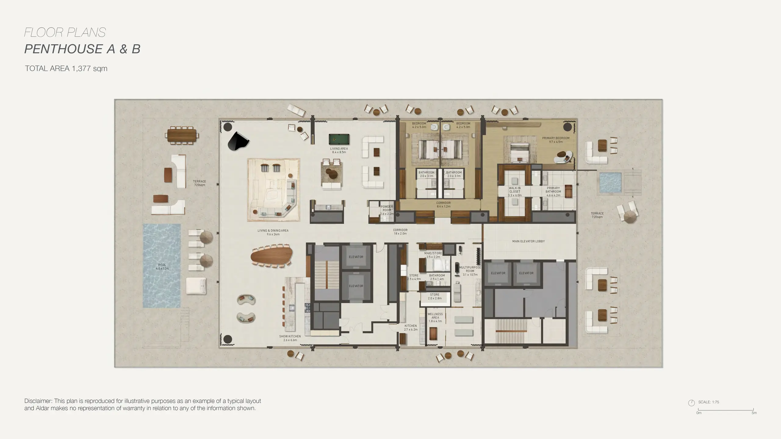 Penthouse A&B floor plan