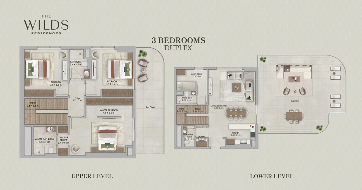 Duplex + Maid floor plan