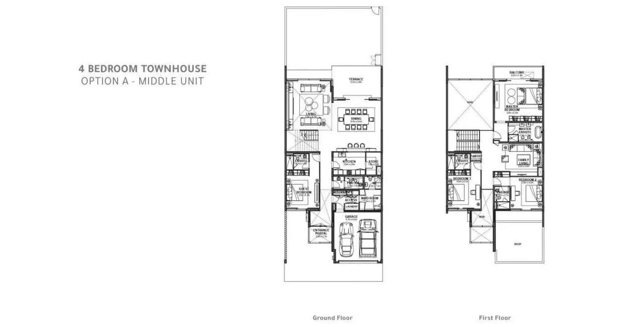 Option A (Middle Unit) floor plan