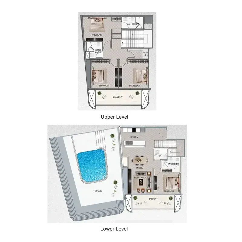 4 Bedrooms duplex - Vision Iconic floor plan