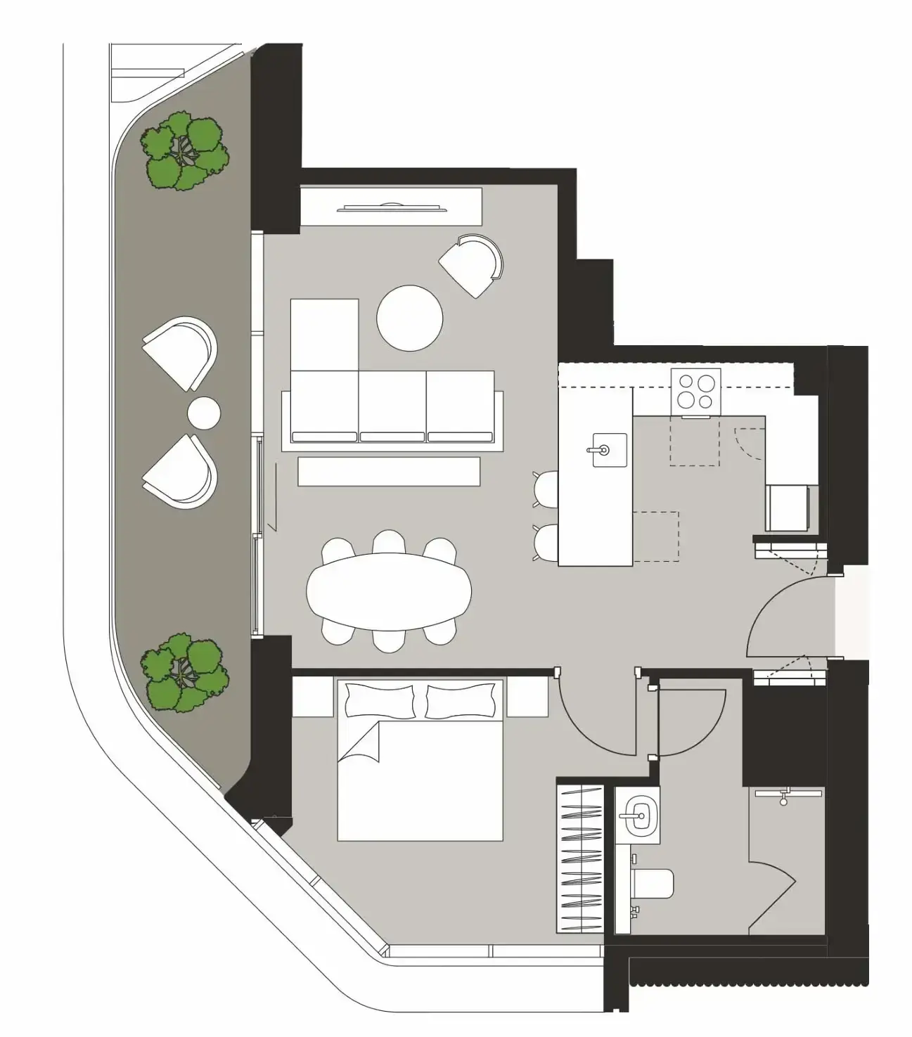 1 Bedroom apartments - Artistry Two Residences floor plan