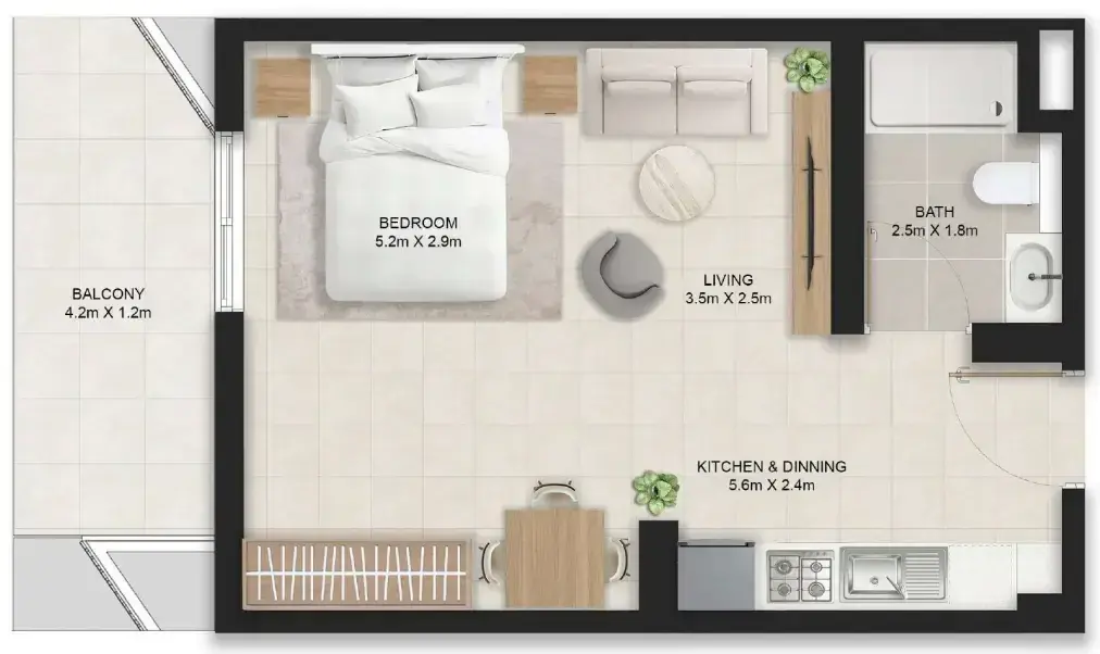 Studio apartments - Stellar Axis floor plan