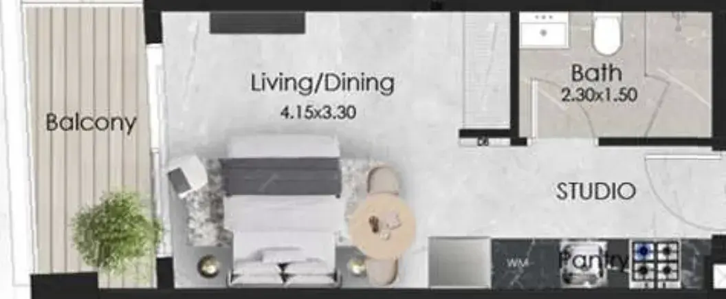 Studio apartments - Aristo floor plan