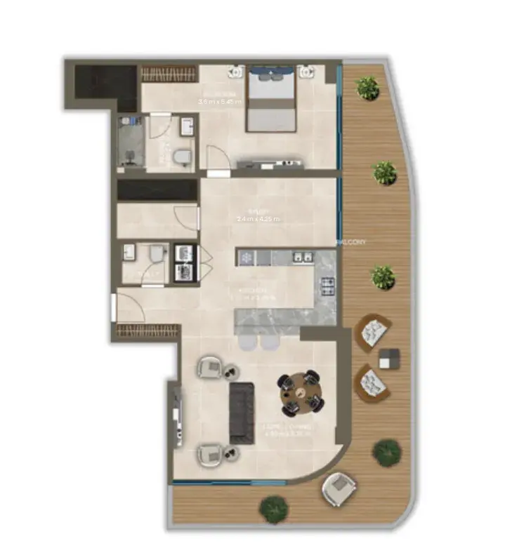 1 Bedroom apartments - Nova Tower floor plan