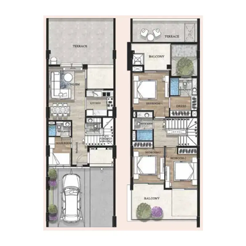 3.5 bedrooms townhouse - Terva Homes floor plan