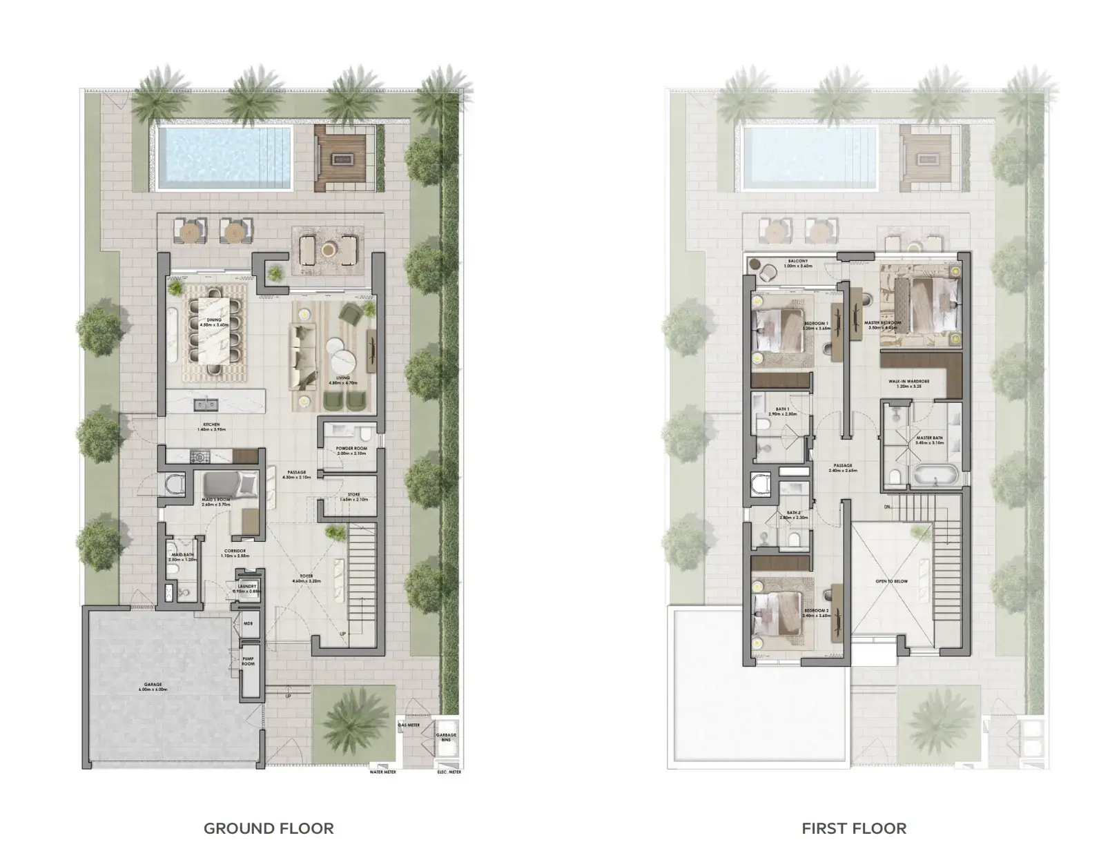 3 Bedrooms villa - Serro floor plan