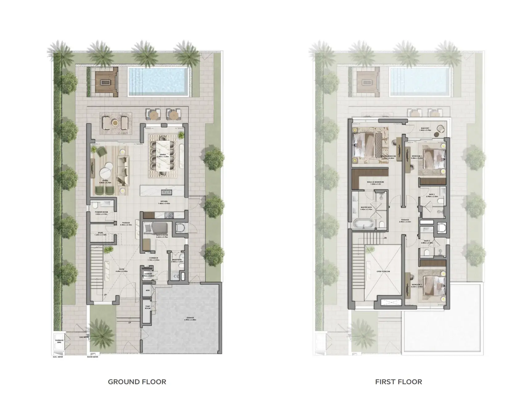 3 Bedrooms villa - Serro 2 floor plan