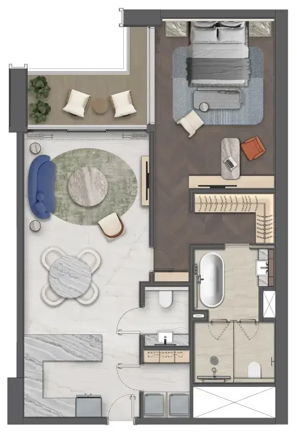 1 Bedroom apartments - Mas Barsha Residency floor plan