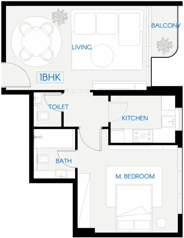 1 Bedroom apartments - Celestara Residences floor plan