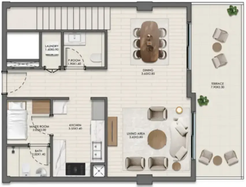 3.5 bedrooms apartments - Evelyn on the Park floor plan