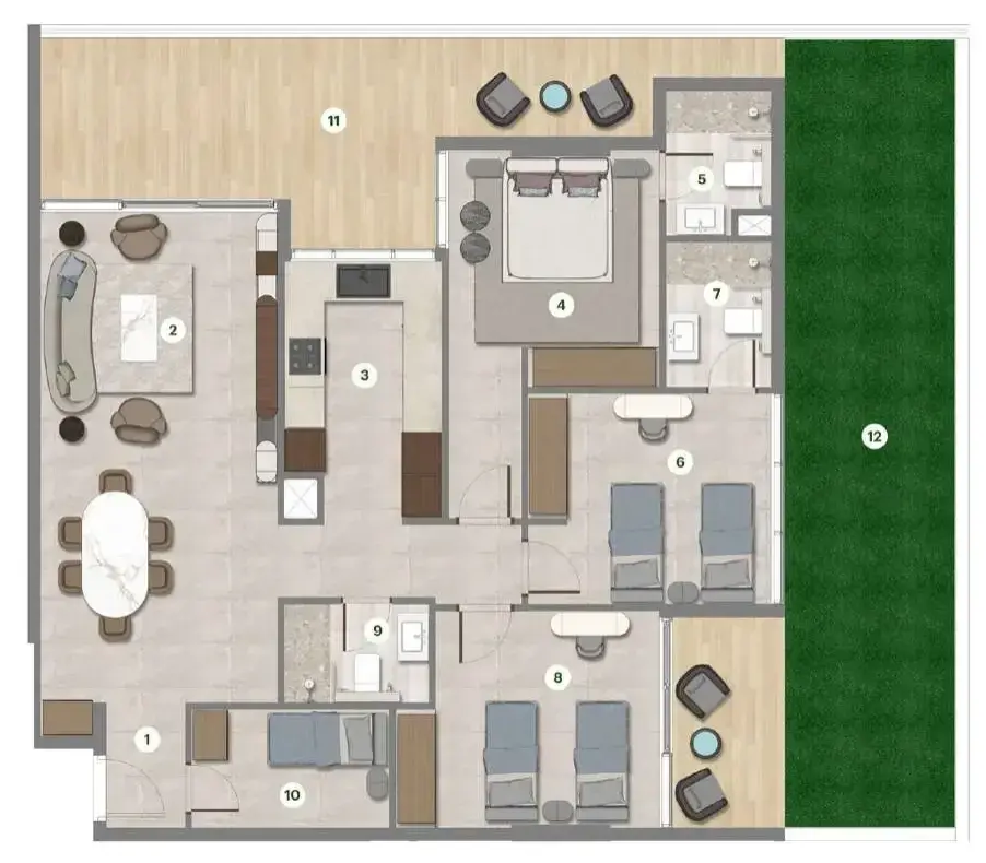 3 Bedrooms apartments - Parkgreen Residences floor plan