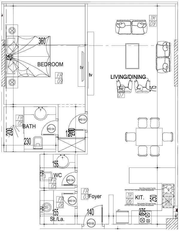 1 Bedroom apartments - Paradise View II floor plan