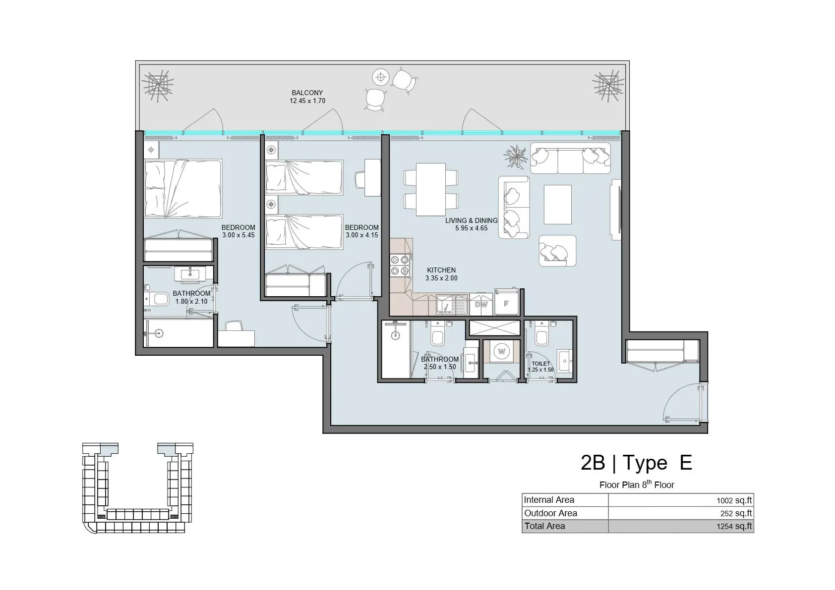 2B | Type E floor plan