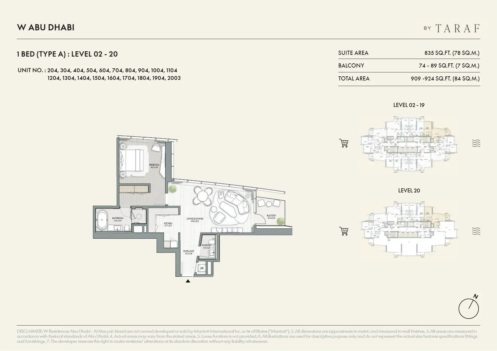 Type A | Level 02 - 20 floor plan