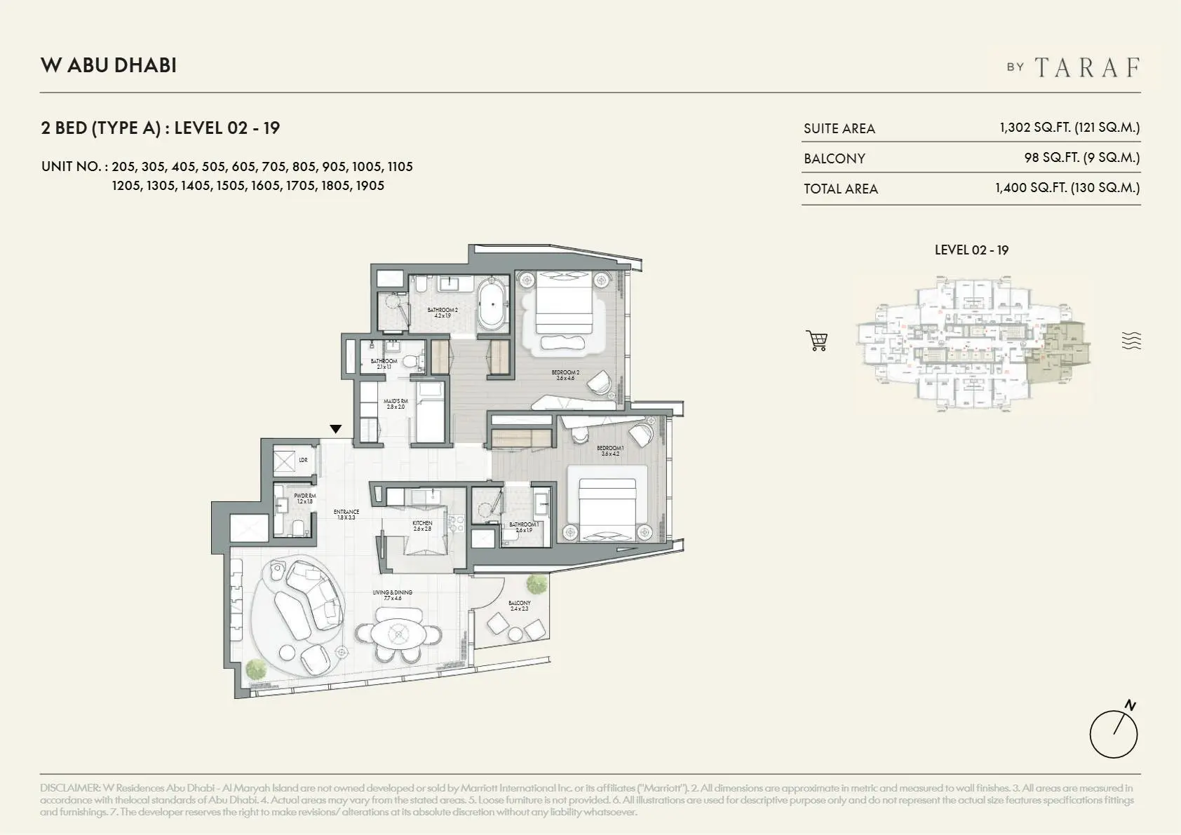 Type A | Level 02 - 19 floor plan