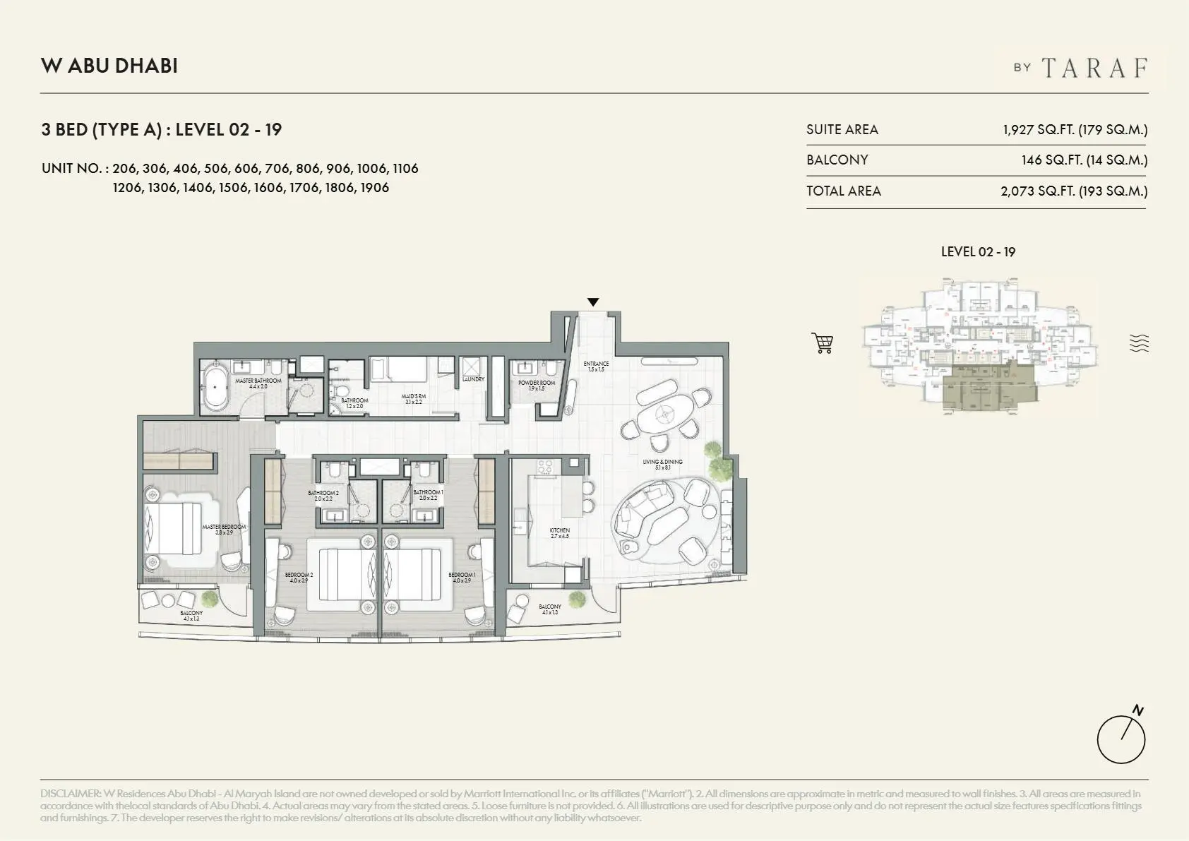 Type A | Level 02 - 19 floor plan
