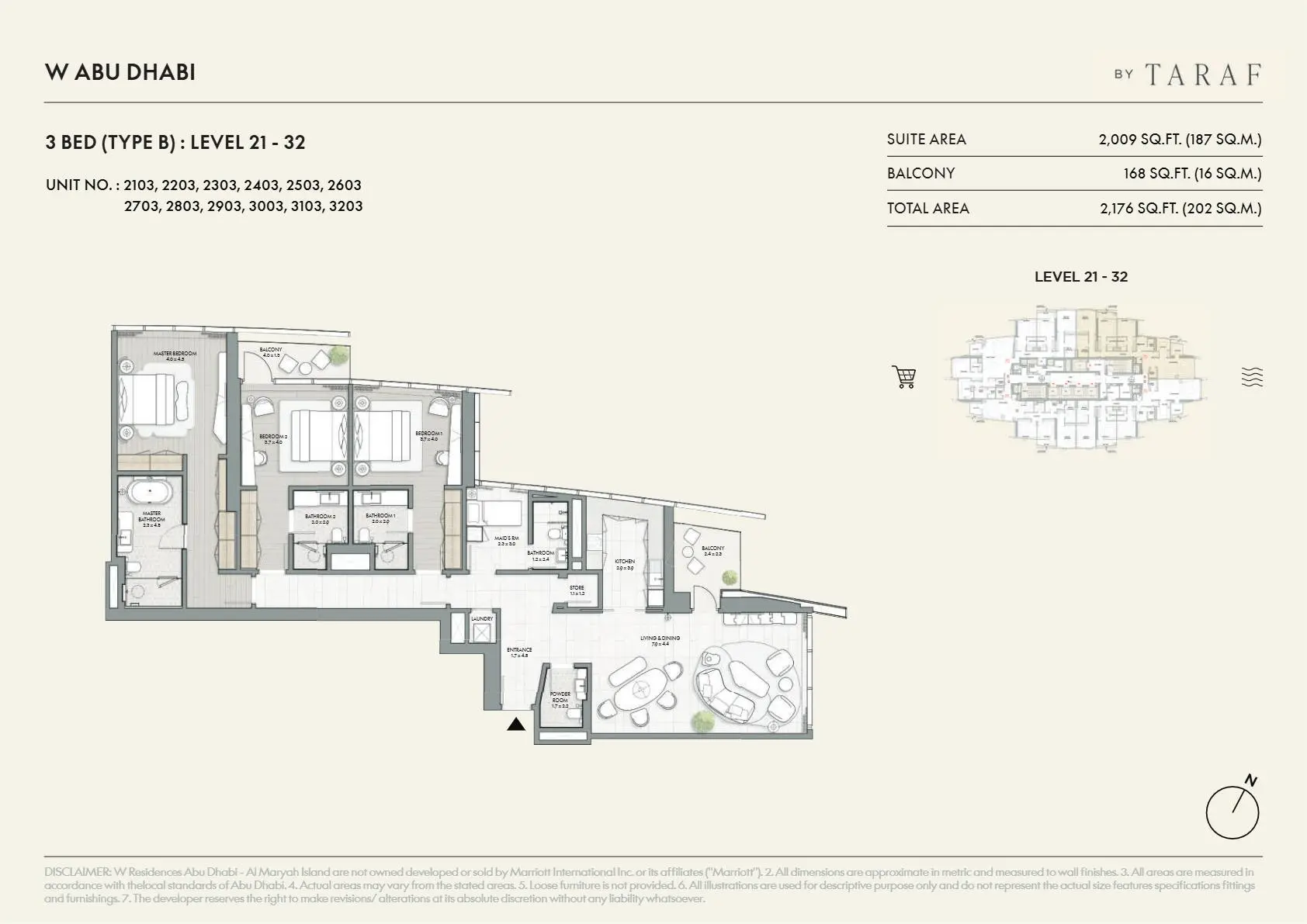 Type B | Level 21 - 32 floor plan