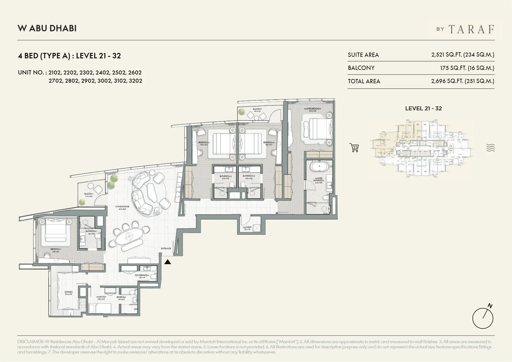 Type A | Level 21 - 32 floor plan