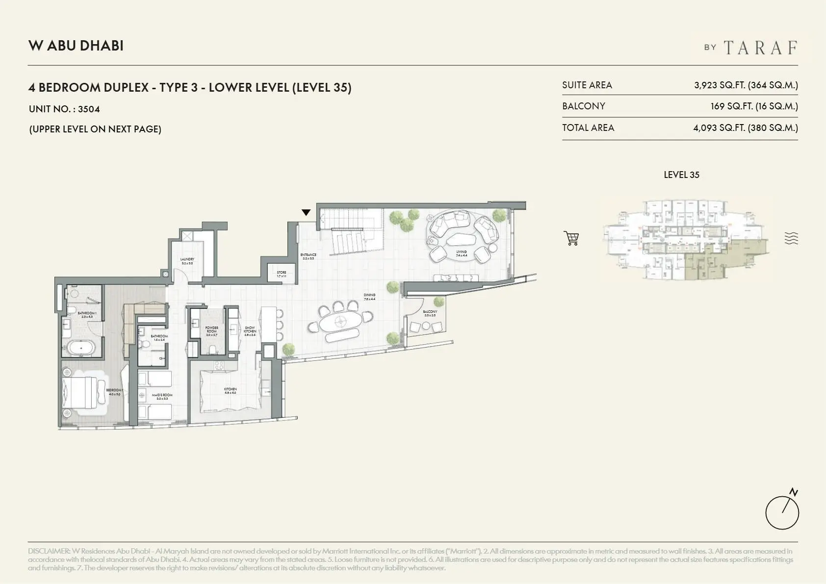 Type 3 | Level 35 - Lower floor plan