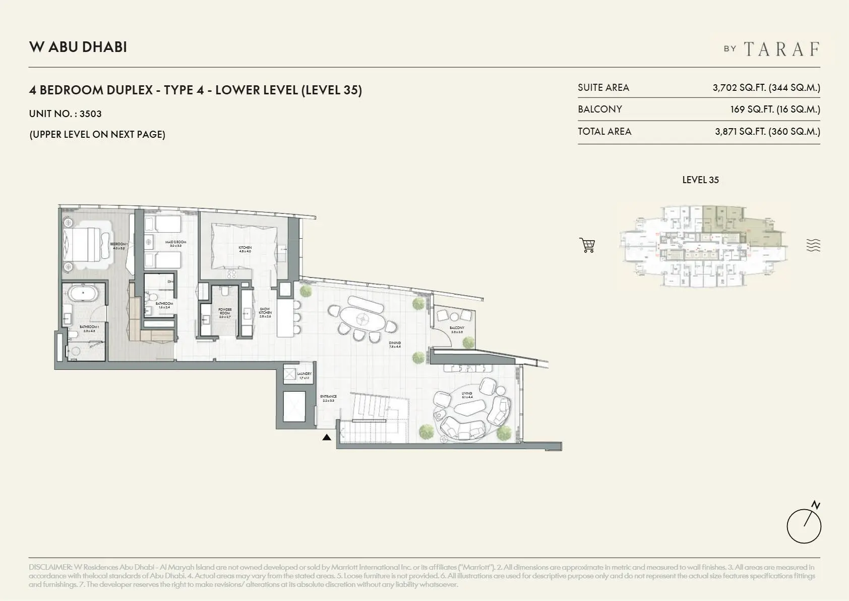 Type 4 | Level 35 - Lower floor plan