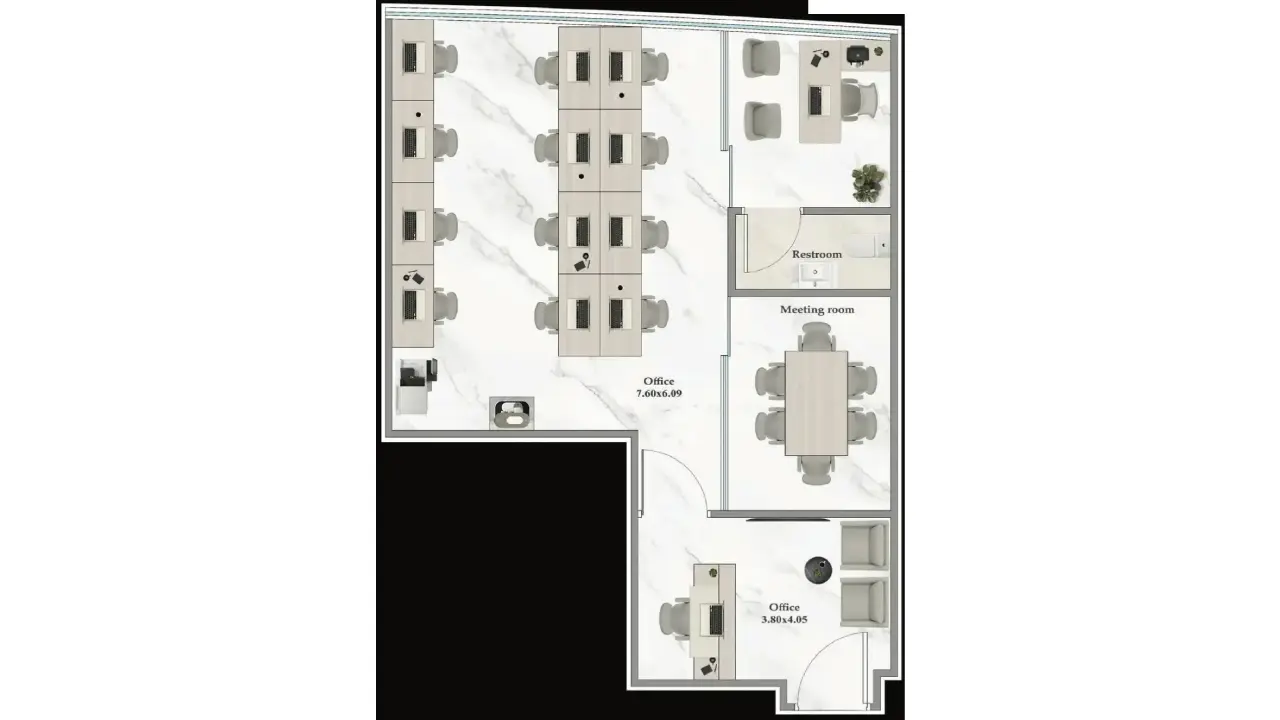Office No. ASPZ-F17-1717 floor plan