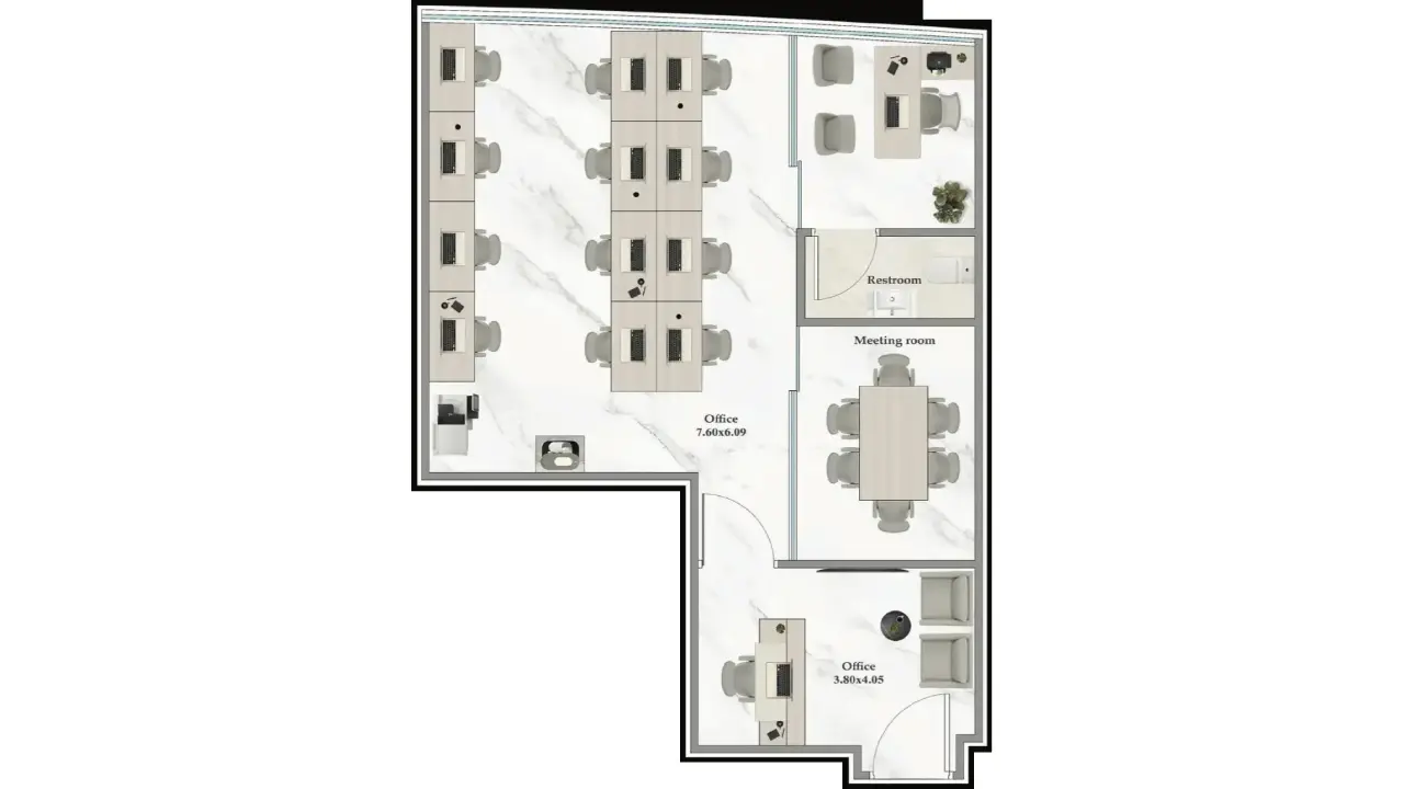 Office No. ASPZ-F19-1910 floor plan