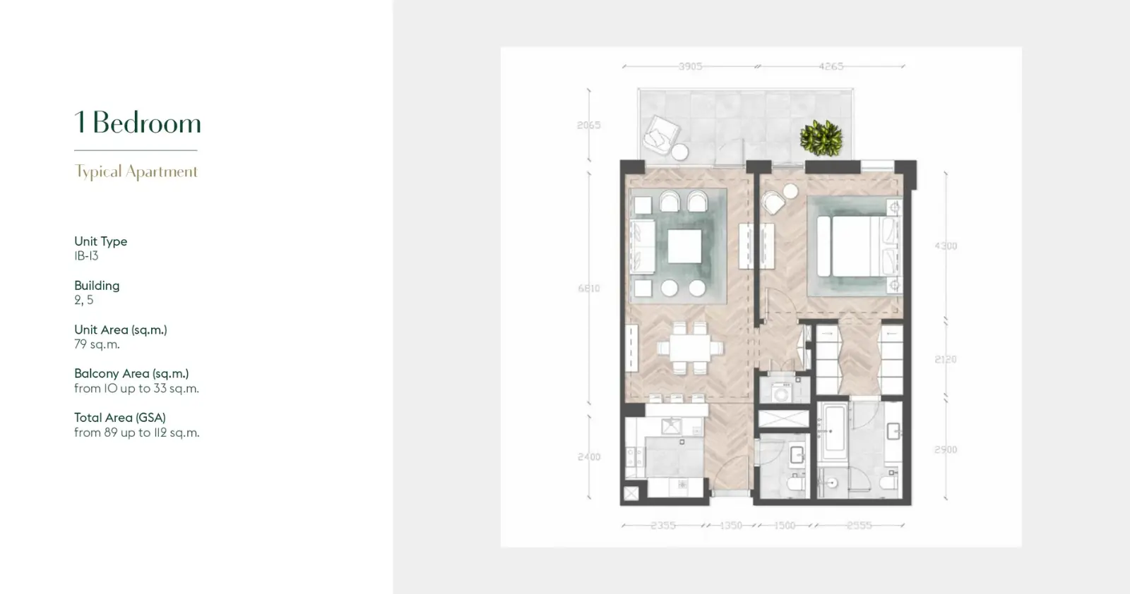 1B-13 floor plan