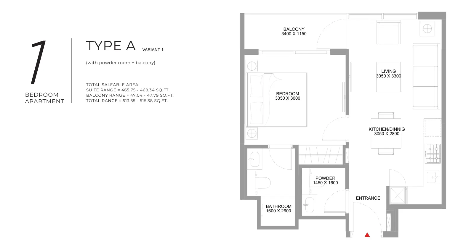 Type A – Variant 1 floor plan