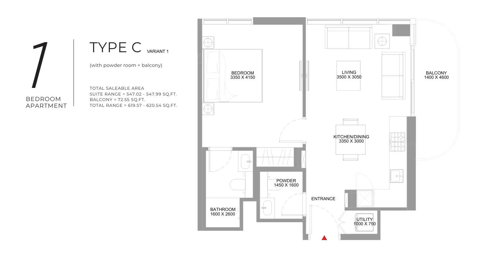 Type C – Variant 1 floor plan