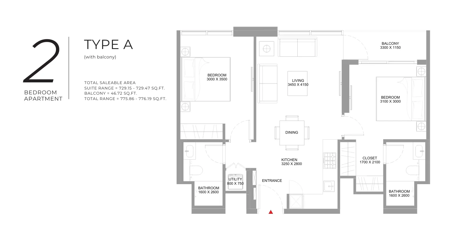 Type A floor plan
