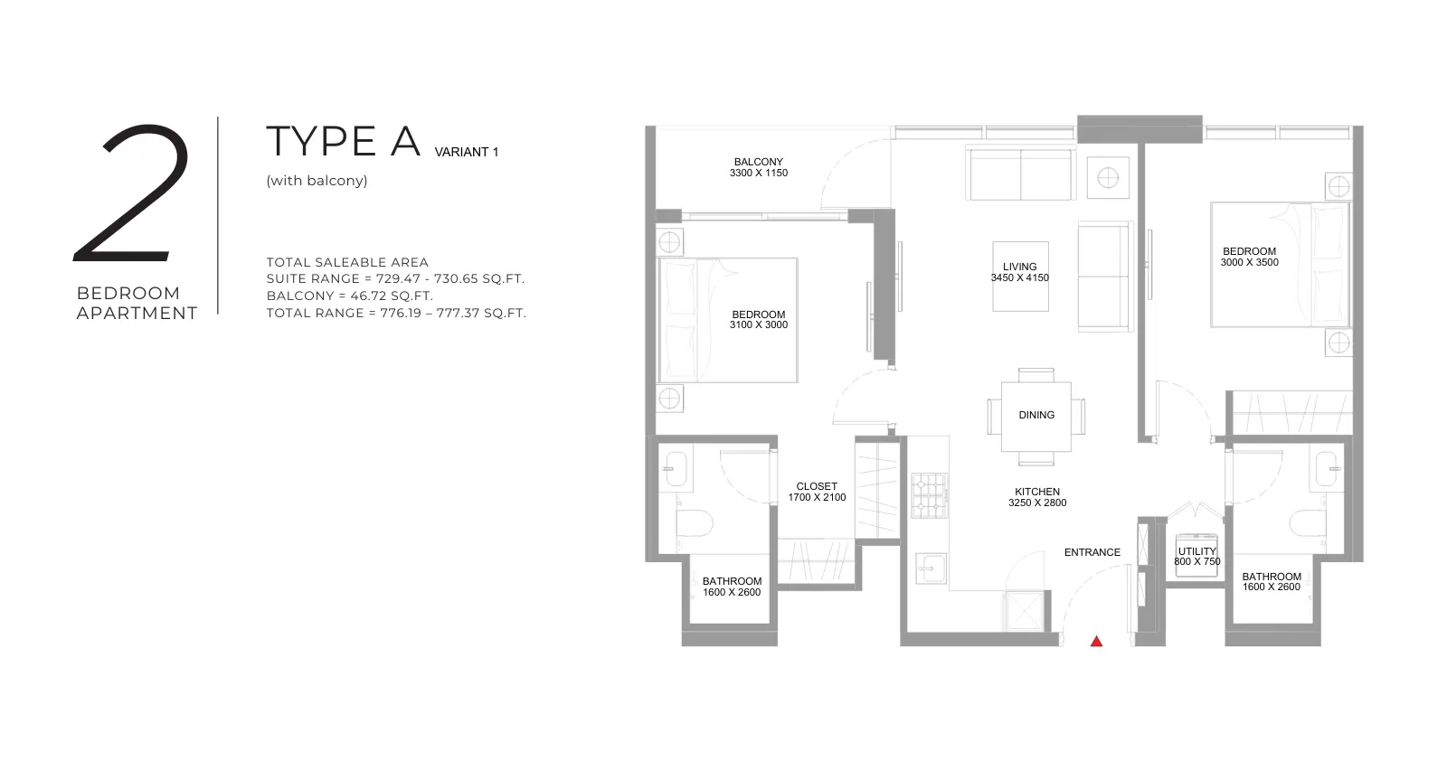 Type A – Variant 1 floor plan