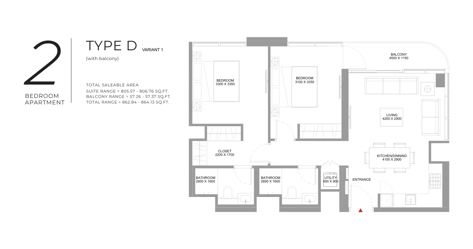 Type D – Variant 1 floor plan