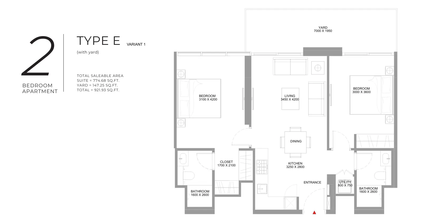 Type E – Variant 1 floor plan