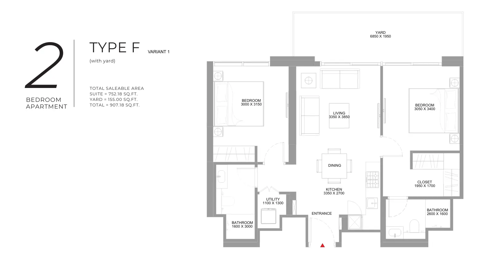 Type F – Variant 1 floor plan